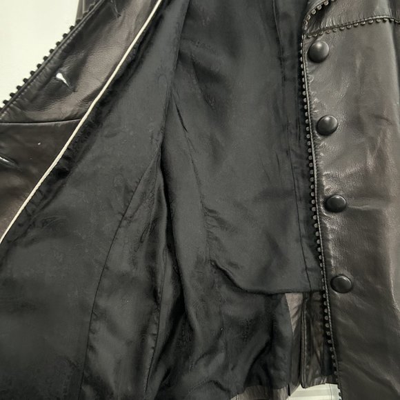 Leather Women's Jacket /Brown Y2K/ Unique Detailing Danier Leather - Picture 16 of 16